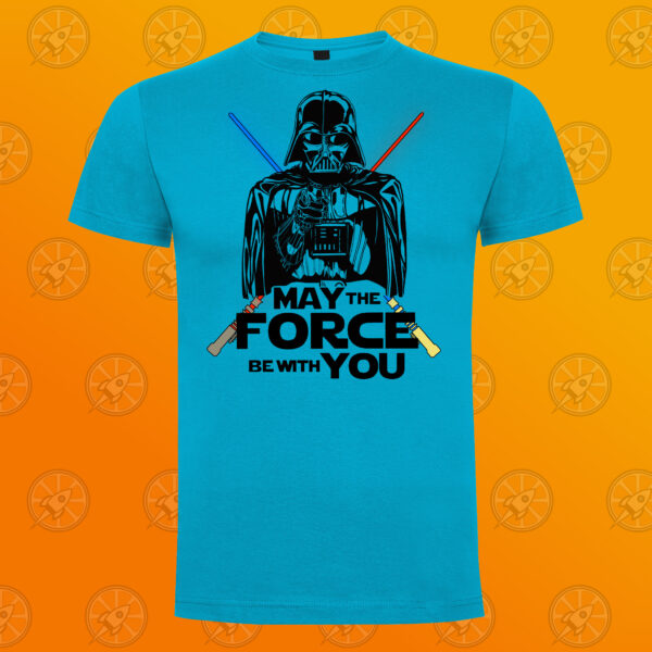 Camiseta de manga corta unisex con diseño May the force be with you - Imagen 3