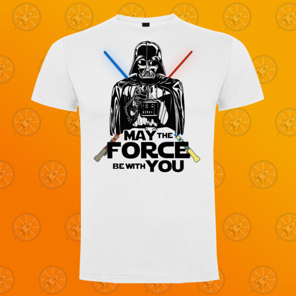 Camiseta de manga corta unisex con diseño May the force be with you