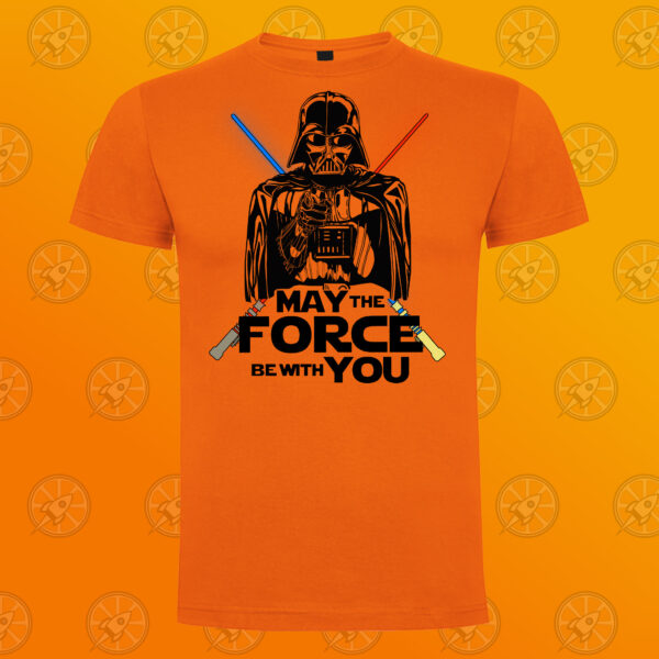 Camiseta de manga corta unisex con diseño May the force be with you - Imagen 4