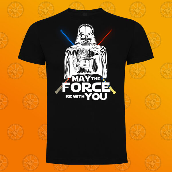 Camiseta de manga corta unisex con diseño May the force be with you - Imagen 7