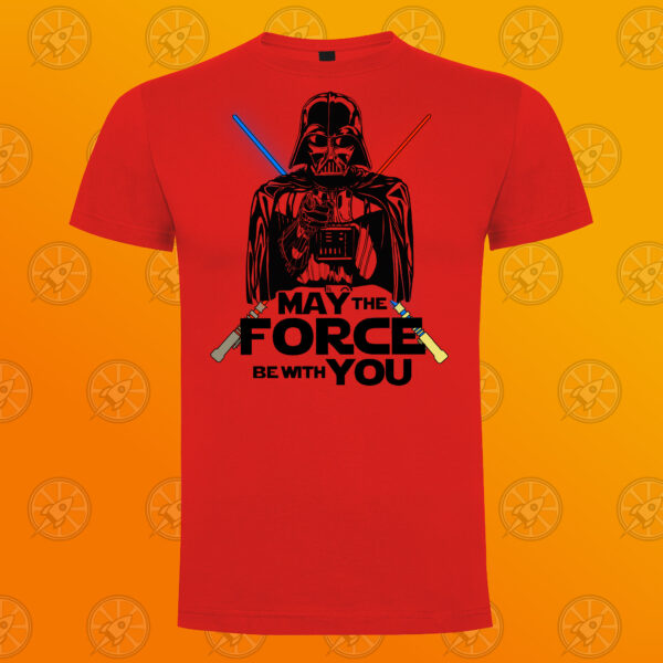 Camiseta de manga corta unisex con diseño May the force be with you - Imagen 2