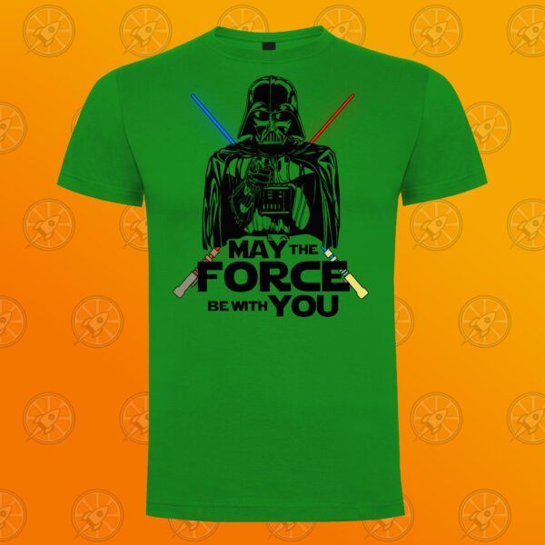 Camiseta de manga corta unisex con diseño May the force be with you - Imagen 5