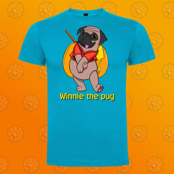 Camiseta de manga corta unisex con diseño Winnie the pug. - Imagen 6