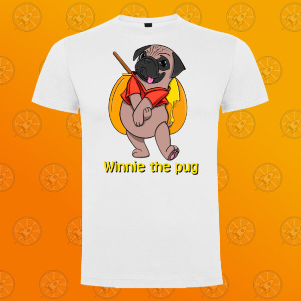 Camiseta de manga corta unisex con diseño Winnie the pug.