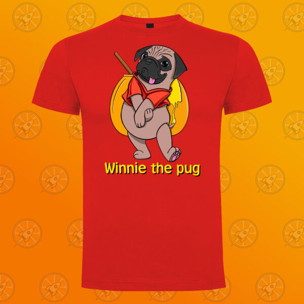 Camiseta de manga corta unisex con diseño Winnie the pug. - Imagen 7