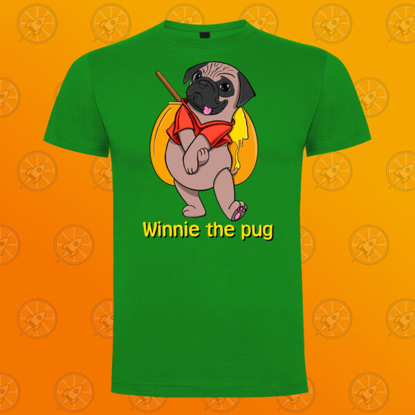 Camiseta de manga corta unisex con diseño Winnie the pug. - Imagen 4