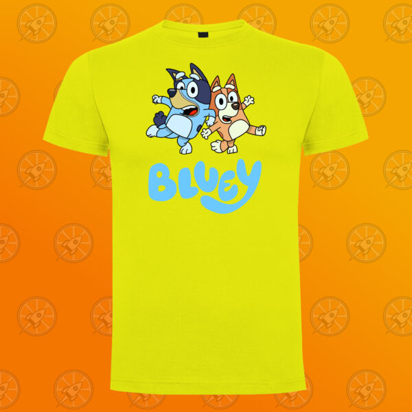 Camiseta de manga corta unisex con diseño impreso Bluey y Bingo dancing.