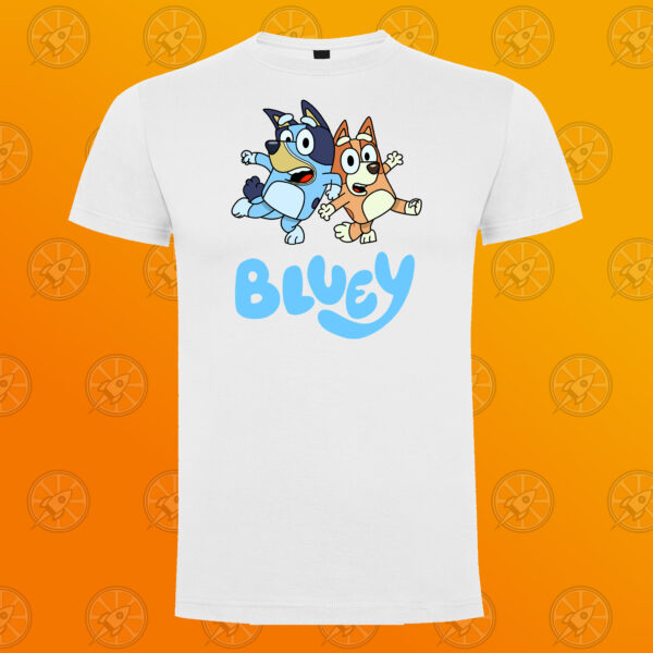 Camiseta de manga corta unisex con diseño impreso Bluey y Bingo dancing. - Imagen 2