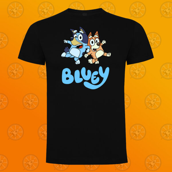 Camiseta de manga corta unisex con diseño impreso Bluey y Bingo dancing. - Imagen 4