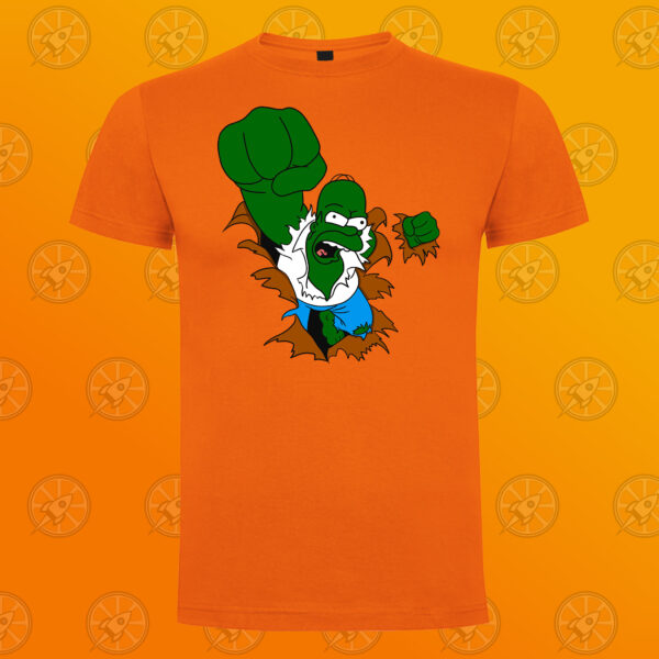 Camiseta de manga corta unisex con diseño fan art de los Simpson. Homer aplasta...