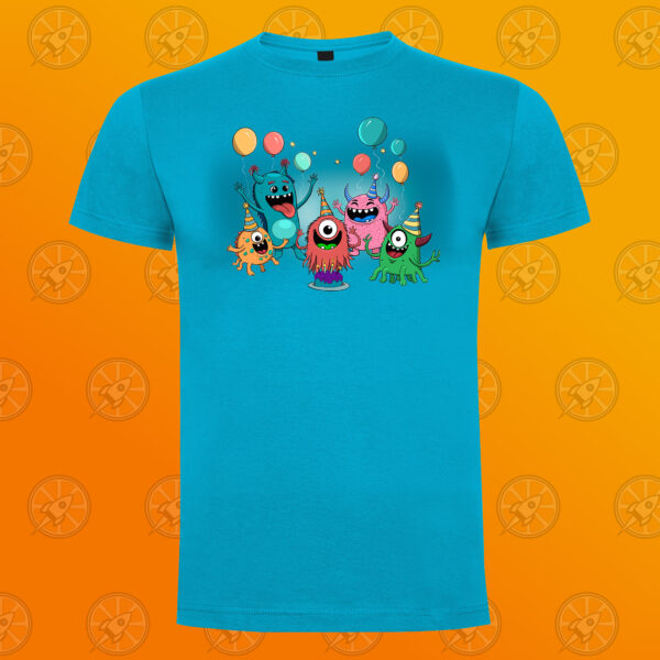 Camiseta de manga corta unisex con diseño impreso monster party. - Imagen 7