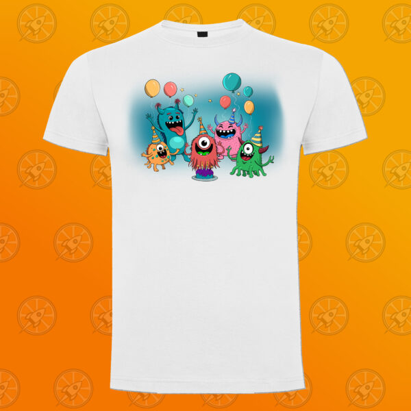 Camiseta de manga corta unisex con diseño impreso monster party.