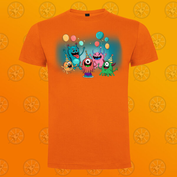 Camiseta de manga corta unisex con diseño impreso monster party. - Imagen 6