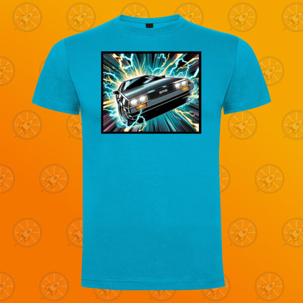 Camiseta de manga corta unisex con diseño Delorean. - Imagen 6