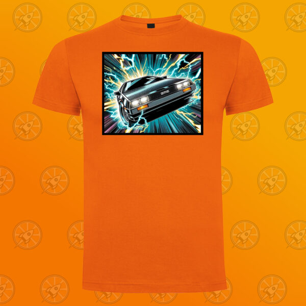 Camiseta de manga corta unisex con diseño Delorean. - Imagen 5