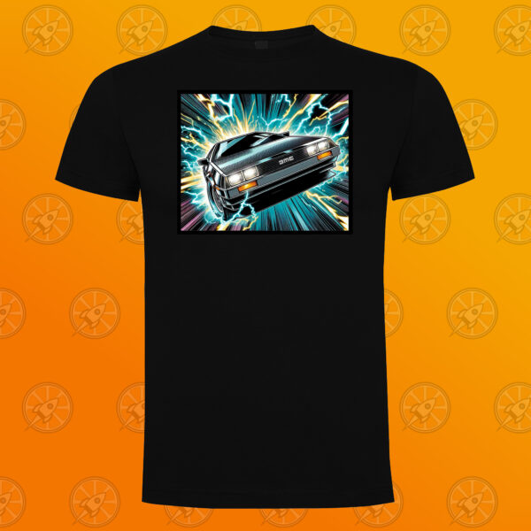 Camiseta de manga corta unisex con diseño Delorean.