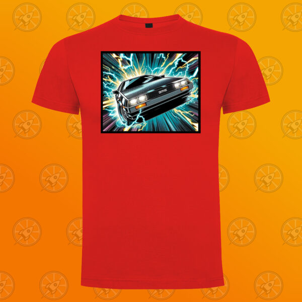 Camiseta de manga corta unisex con diseño Delorean. - Imagen 7