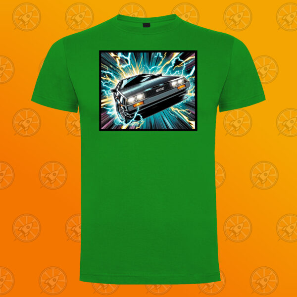 Camiseta de manga corta unisex con diseño Delorean. - Imagen 4