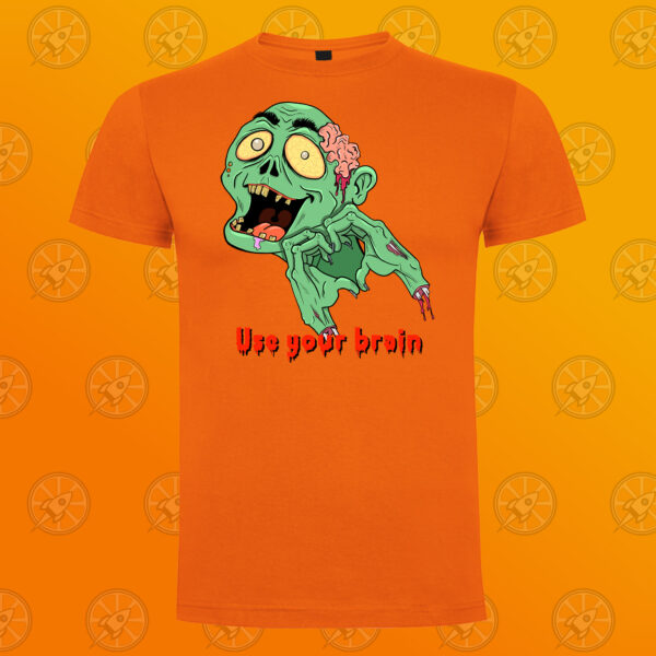 Camiseta de manga corta unisex con diseño use your brain. - Imagen 4