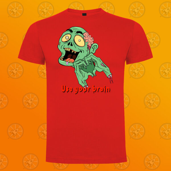 Camiseta de manga corta unisex con diseño use your brain. - Imagen 2