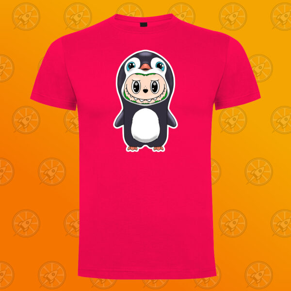 Camiseta de manga corta unisex con diseño impreso Labubu Pingüino