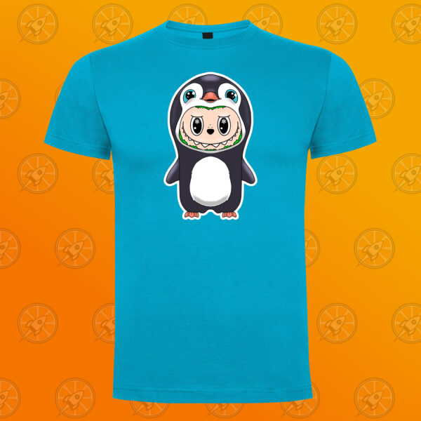 Camiseta de manga corta unisex con diseño impreso Labubu Pingüino - Imagen 2