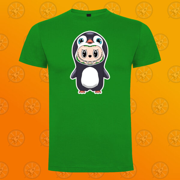 Camiseta de manga corta unisex con diseño impreso Labubu Pingüino - Imagen 3