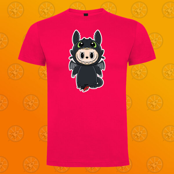 Camiseta de manga corta unisex con diseño impreso Labubu Desdentao - Imagen 4