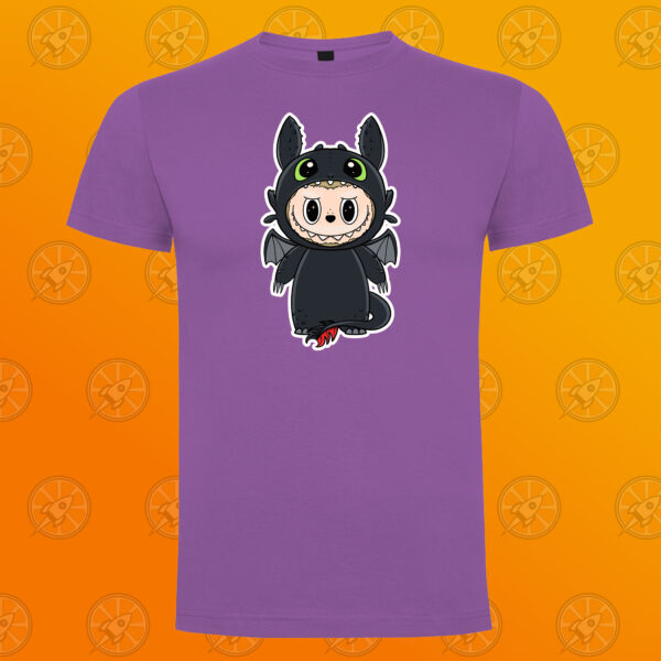 Camiseta de manga corta unisex con diseño impreso Labubu Desdentao - Imagen 3