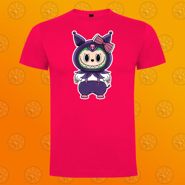 Camiseta de manga corta unisex con diseño impreso Labubu Kuromi