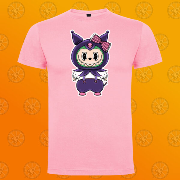 Camiseta de manga corta unisex con diseño impreso Labubu Kuromi - Imagen 2