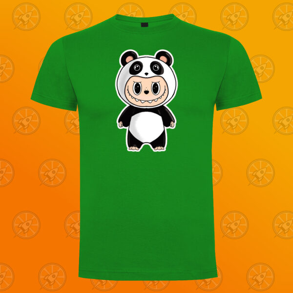 Camiseta de manga corta unisex con diseño impreso Labubu Panda - Imagen 2