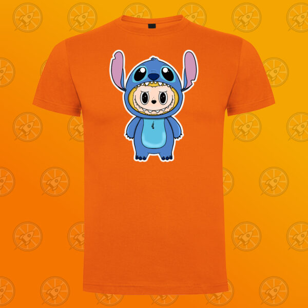 Camiseta de manga corta unisex con diseño impreso Labubu Stitch - Imagen 3