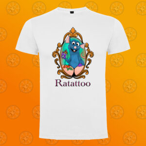 Camiseta de manga corta unisex con diseño impreso Ratattoo