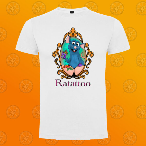 Camiseta de manga corta unisex con diseño impreso Ratattoo