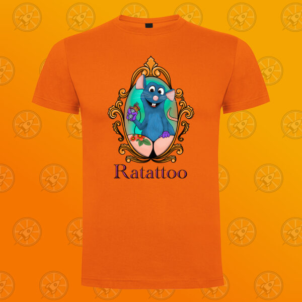 Camiseta de manga corta unisex con diseño impreso Ratattoo - Imagen 4