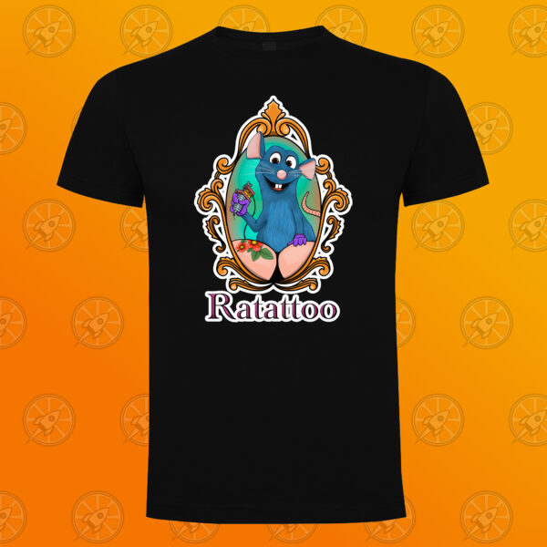 Camiseta de manga corta unisex con diseño impreso Ratattoo - Imagen 3