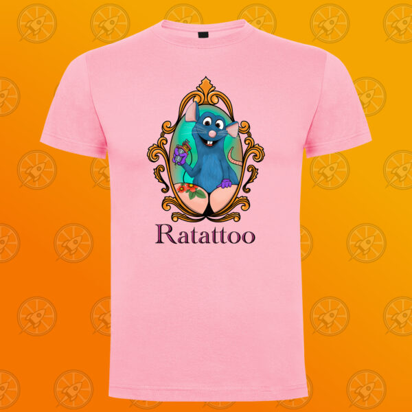 Camiseta de manga corta unisex con diseño impreso Ratattoo - Imagen 7