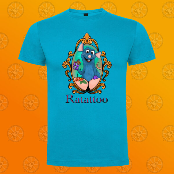Camiseta de manga corta unisex con diseño impreso Ratattoo - Imagen 6